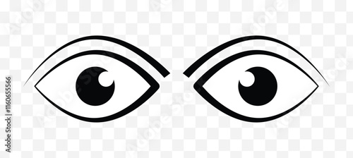 Eye icon vector isolated on transparent background. eye line icon set of vector. Eye icon.
