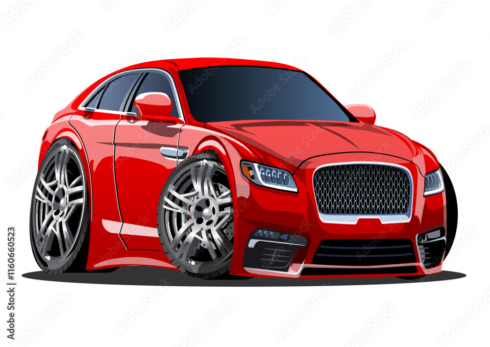 Cartoon vector car isolated on white background