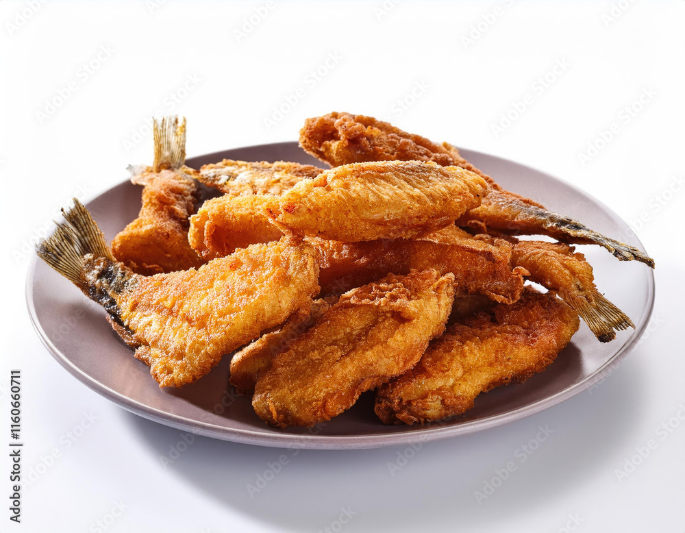 fish fry in the white background studio shot fish fry in the white background studio shot