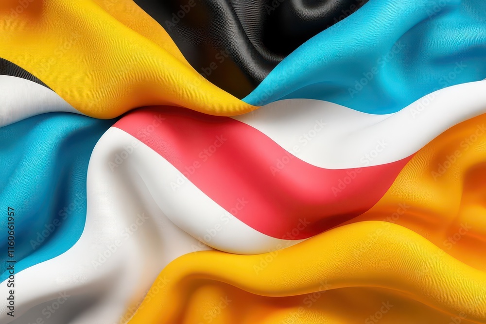 Naklejka premium Dynamic wave patterns with high-contrast colors creating kinetic illusions, energy and motion design inspiration.