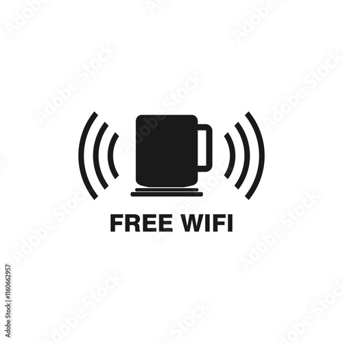 Free Wi-Fi Icon Sign  isolated on white background.