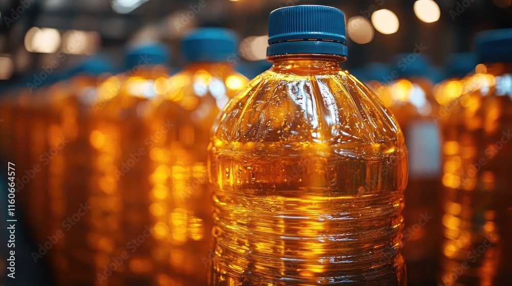 A close-up shot of a bottle of water with a label and cap A close-up shot of a bottle of water with a label and cap