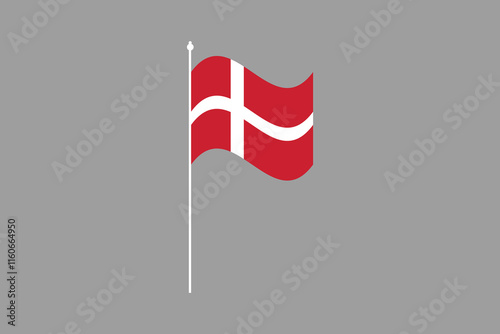 Denmark flag, The flag of Denmark, Flag of Denmark national country symbol illustration Vector, Rectangle Denmark flag illustration, Flat vector illustration

