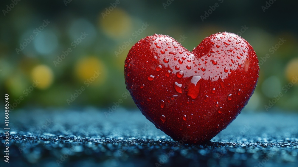 Fototapeta premium A close-up shot of a bright red heart on a table