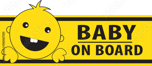 Baby on board vehicle sticker sign vector.eps