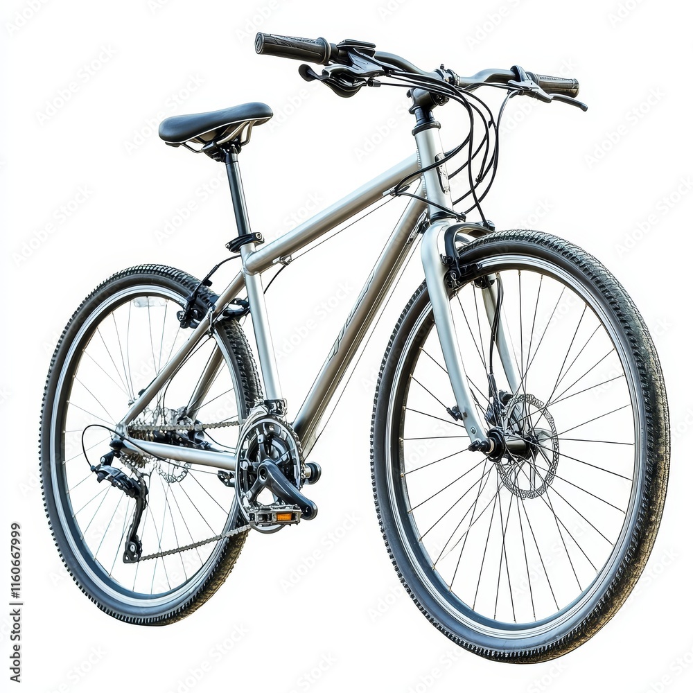 Bicycle Isolated on White Background: Transportation, Outdoor Recreation, Eco-Friendly Travel, Minimalist Design