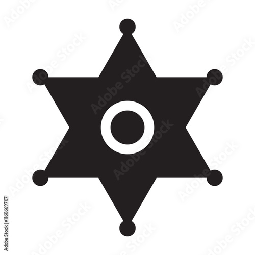 Sheriff badge icon. Sheriff's badge on a white background.