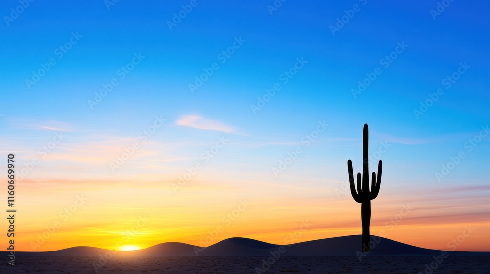 Silhouette of a cactus against a colorful sunset sky. Silhouette of a cactus against a colorful sunset sky.