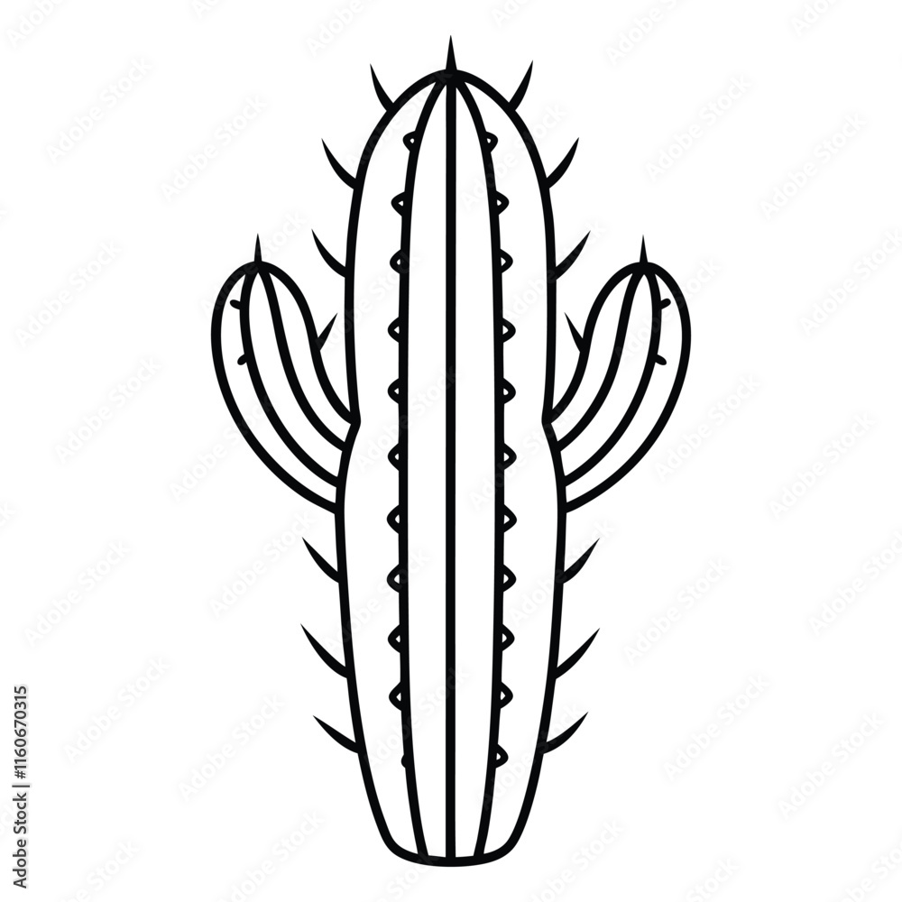 A cactus line art illustration.eps A cactus line art illustration.eps