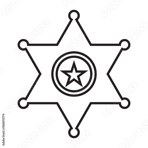 Sheriff star silhouette deign vector illustration.