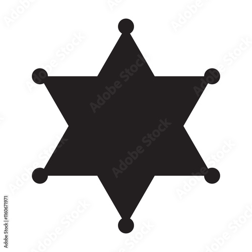 Sheriff star silhouette deign vector illustration.