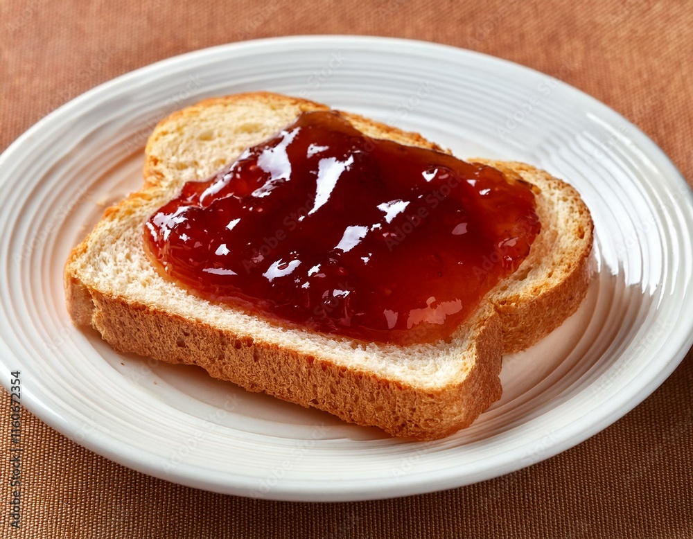 tartine de pain avec du beurre frais et de la confiture pour un petit déjeuner en ia tartine de pain avec du beurre frais et de la confiture pour un petit déjeuner en ia