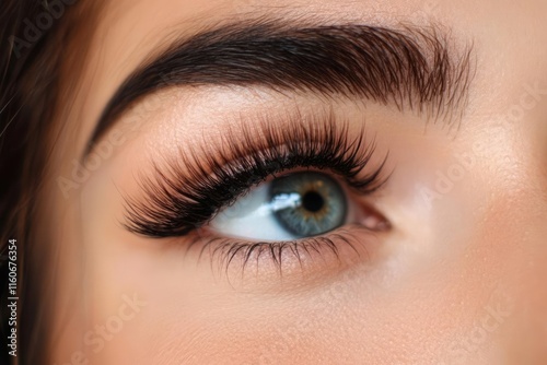 A model with long, lush lashes and a natural makeup look, creating a fresh and youthful appearance.