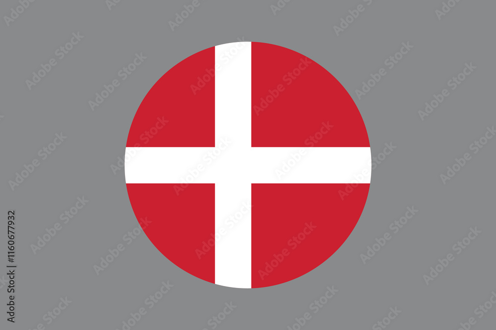 Obraz premium Denmark flag sign, Denmark flag vector graphic, Denmark country flag is a symbol of freedom, National Denmark flag, vector illustration 