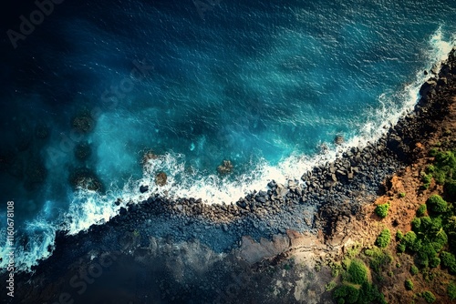 Aerial View of the Rugged Coastline