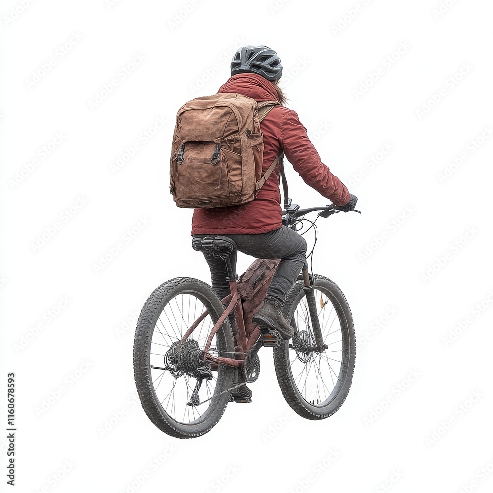 Obraz premium Person Riding a Bicycle: Healthy Lifestyle, Outdoor Activities, Eco-friendly Transportation, Fitness Concept