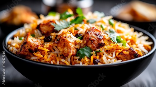 Delicious Chicken Biryani with Aromatic Herbs