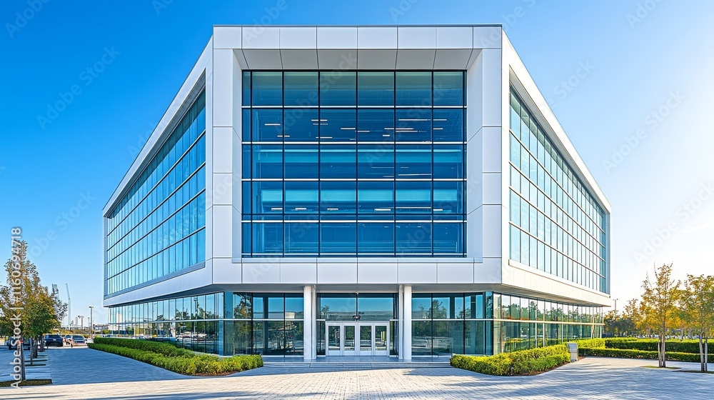Fototapeta premium Industrial Building for Warehousing, Office Space, Security, and Modern Logistics on Florida Coast