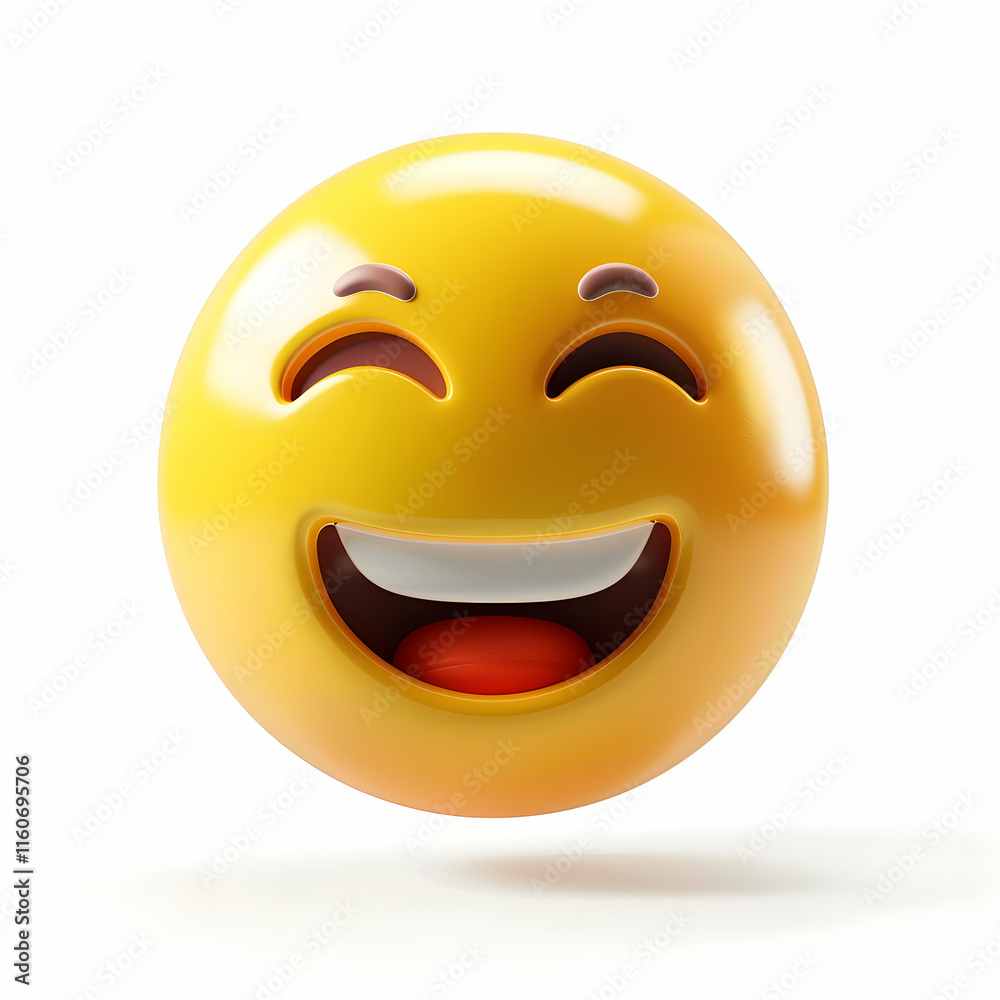 Happy Smiley Face Emoji with Joyful Expression and Bright Colors Happy Smiley Face Emoji with Joyful Expression and Bright Colors