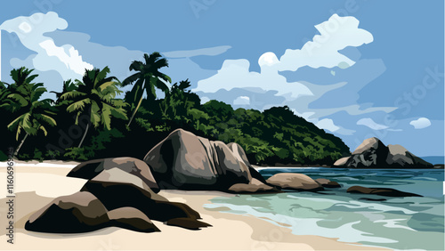 The Calm Shores of Seychelles.eps