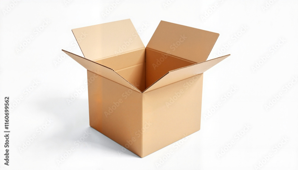 Open cardboard box on white background Open cardboard box on white background