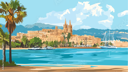 Palma de Mallorca- Palm Trees and Seaside Views