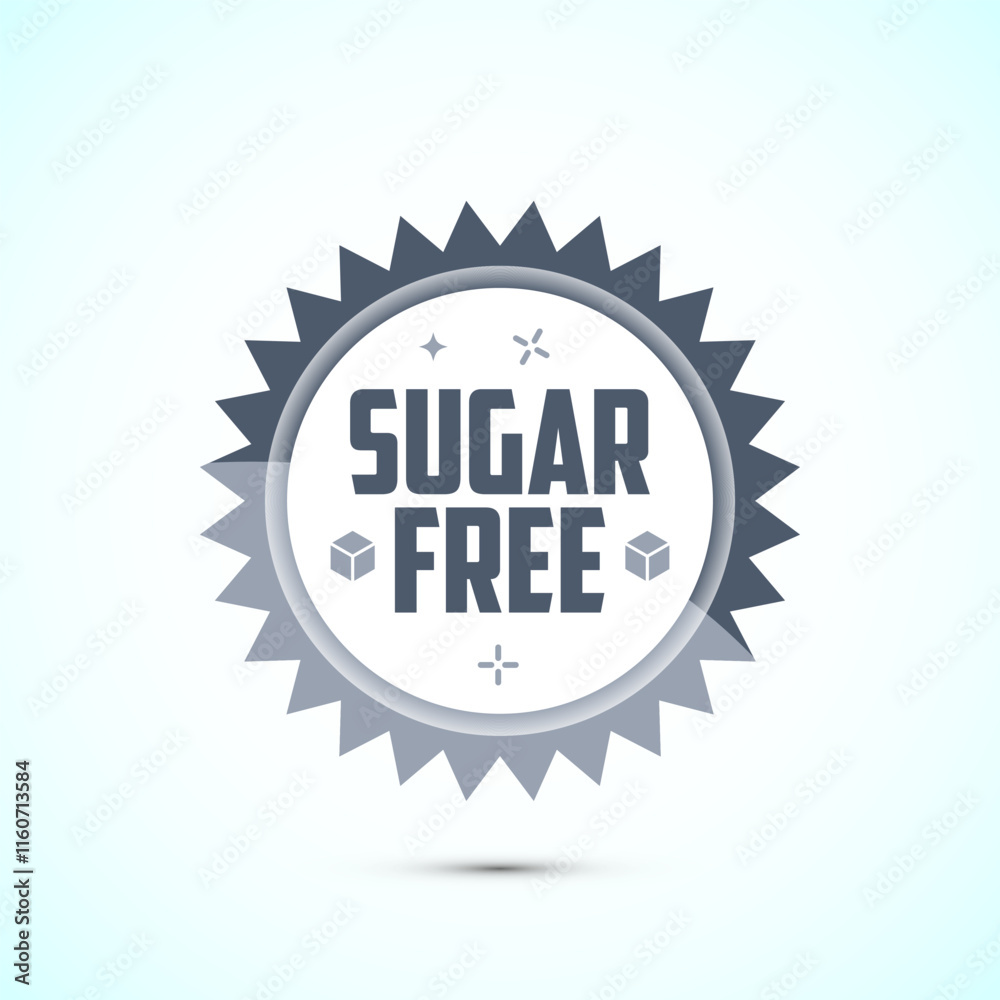 Sugar free icon badge label or sticker. Diabetic icon. No sugar symbol for food packaging Sugar free icon badge label or sticker. Diabetic icon. No sugar symbol for food packaging