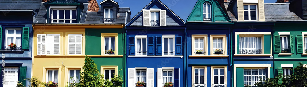 Vibrant Colorful Row Houses Architectural Photography Vibrant Colorful Row Houses Architectural Photography