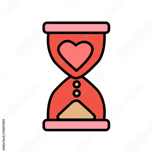 Love hourglass or clock love icon