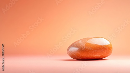 Pastel Peach Brochure with Smooth Stone. Generative AI photo