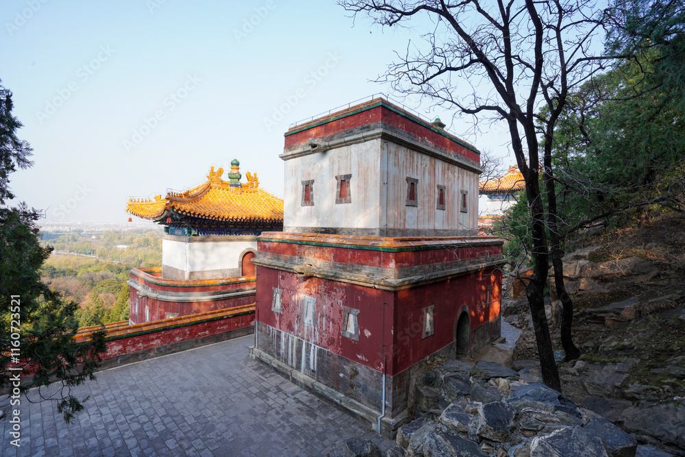 Tibetan architecture in the Four Great Regions of Summer Palace in Beijing.
