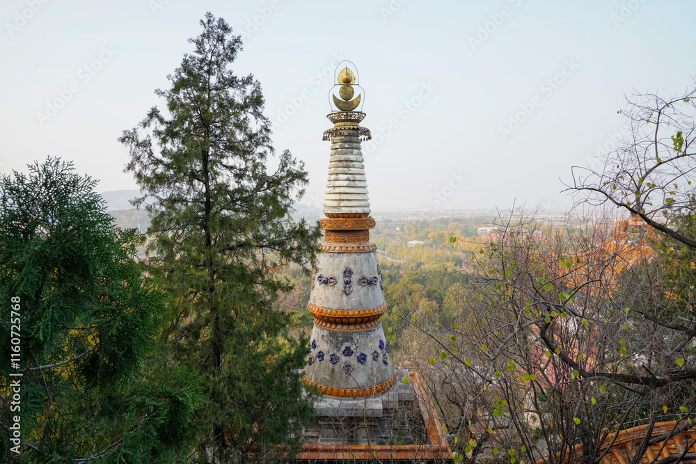 Tibetan architecture in the Four Great Regions of Summer Palace in Beijing.