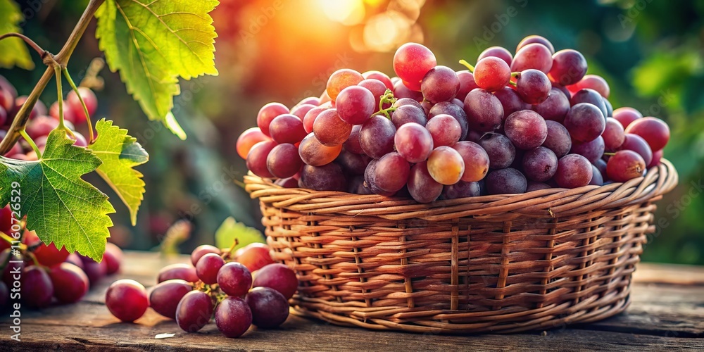 Red Grapes in Basket - High Resolution Still Life Red Grapes in Basket - High Resolution Still Life