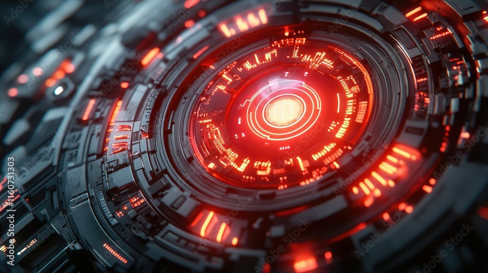 Futuristic Red Glowing Technology Interface Futuristic Red Glowing Technology Interface