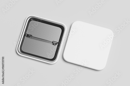 Pin Mockup on white 3D rendering
