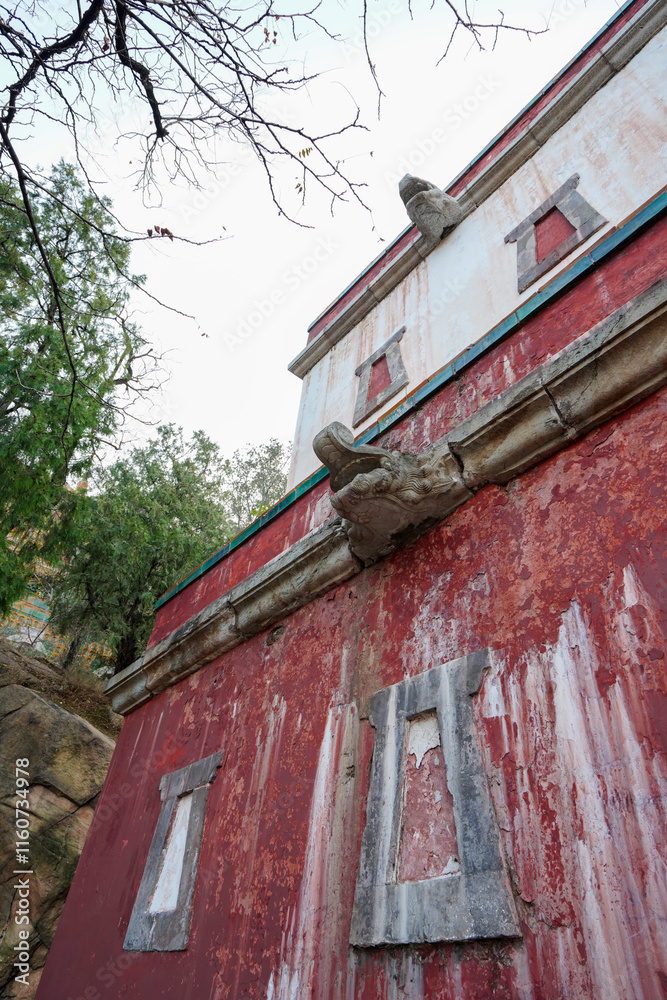 Blind windows on Tibetan buildings in the Four Great Regions of Summer Palace in Beijing