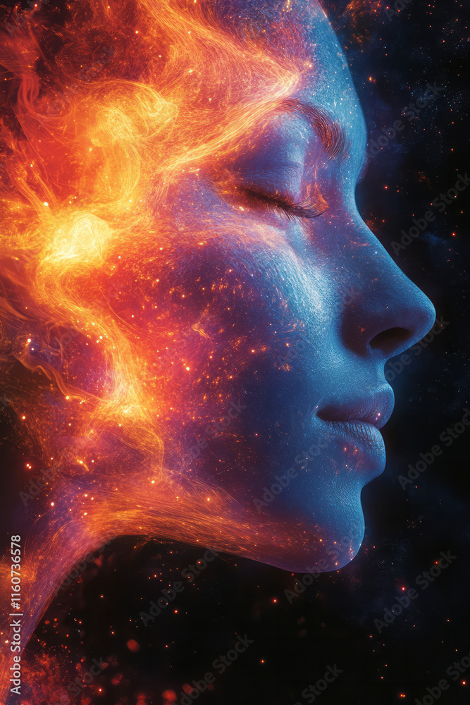 A vibrant depiction of intuition as glowing light flowing between the head and heart, A vibrant depiction of intuition as glowing light flowing between the head and heart,