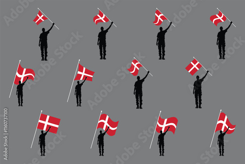 Flag of Denmark Set, Original and simple Denmark flag Bundle, vector illustration of Denmark flag Collection
