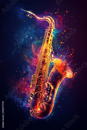 Wallpaper Mural This vibrant and artistic representation celebrates the passion and energy of dance with glowing hues Torontodigital.ca