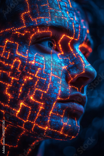 A glowing maze inside a thinkerâ€™s head with radiant pathways leading to solutions, photo