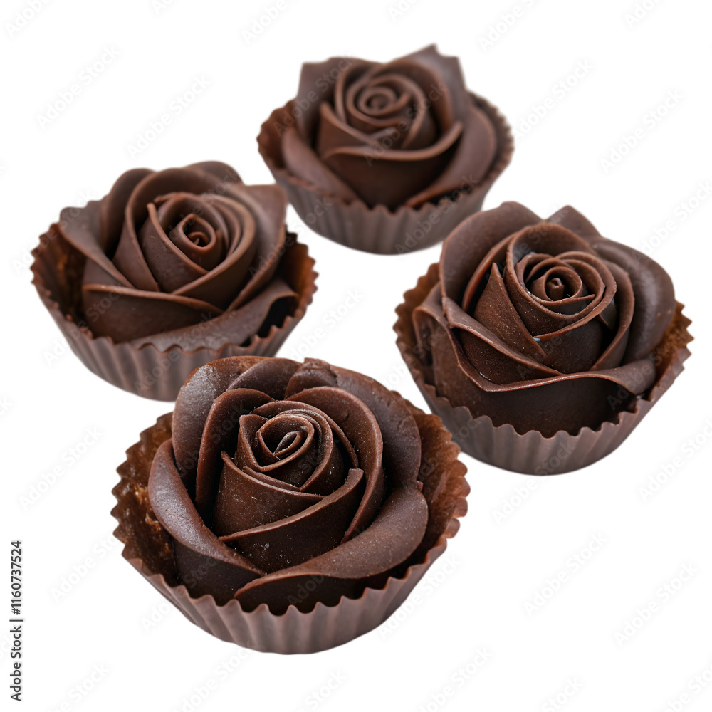chocolate cake with rose isolated on transparent background chocolate cake with rose isolated on transparent background