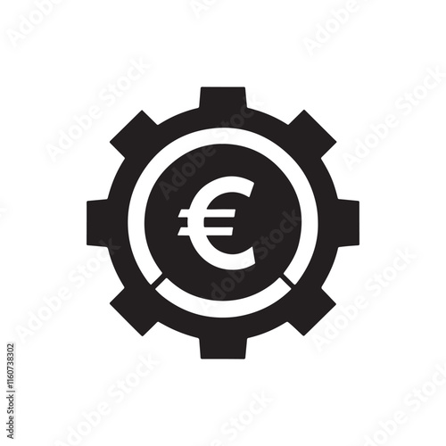 Solid Euro Cog icon