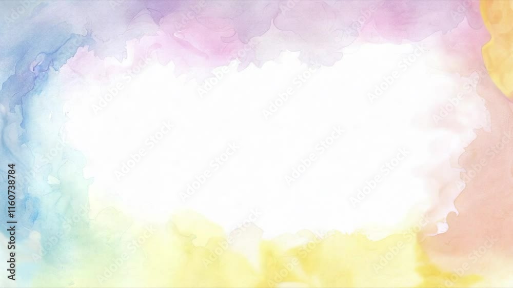 Watercolor Gradient Video Animation Loop Splash of Cloudy Sky and Nature Inspired Painting Watercolor Gradient Video Animation Loop Splash of Cloudy Sky and Nature Inspired Painting
