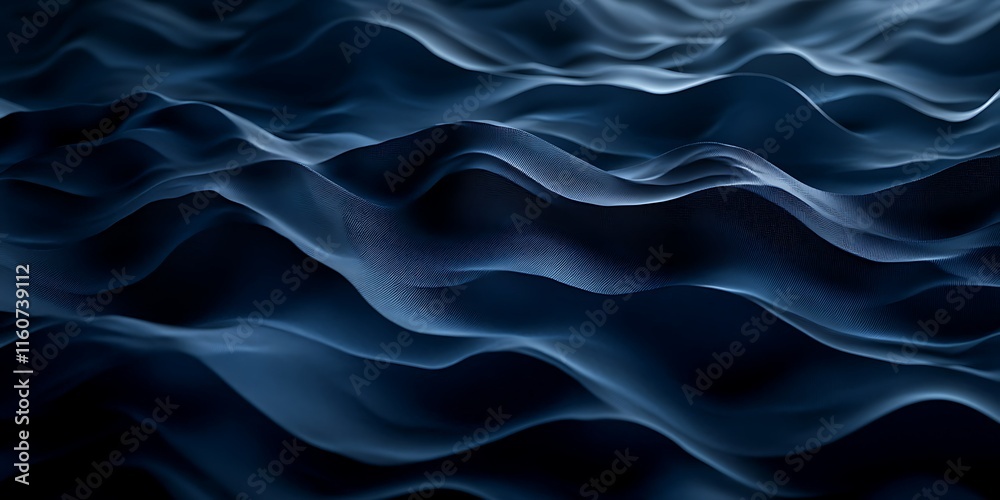 Fototapeta premium Abstract dark blue wavy background.