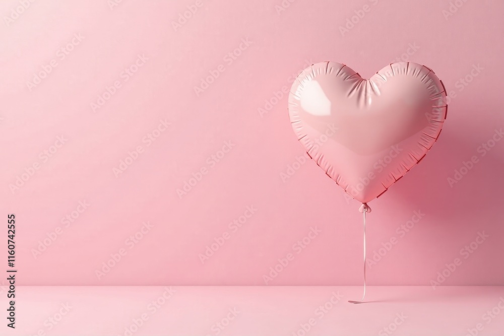 custom made wallpaper toronto digitalA delicate pink heart-shaped balloon floats gently against a soft pink backdrop, a symbol of affection and celebration