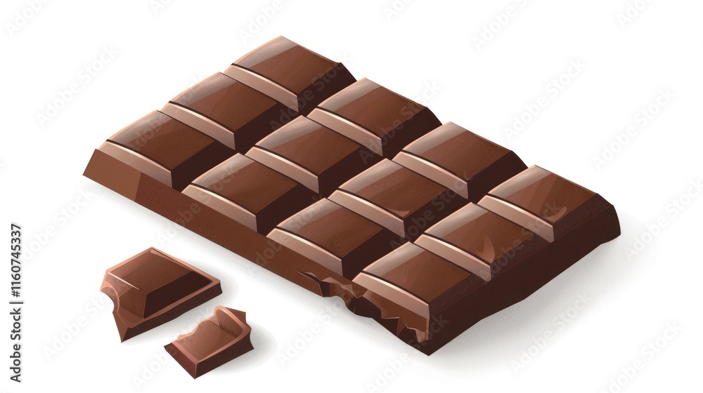 Chocolate bar with broken pieces. Chocolate bar with broken pieces.