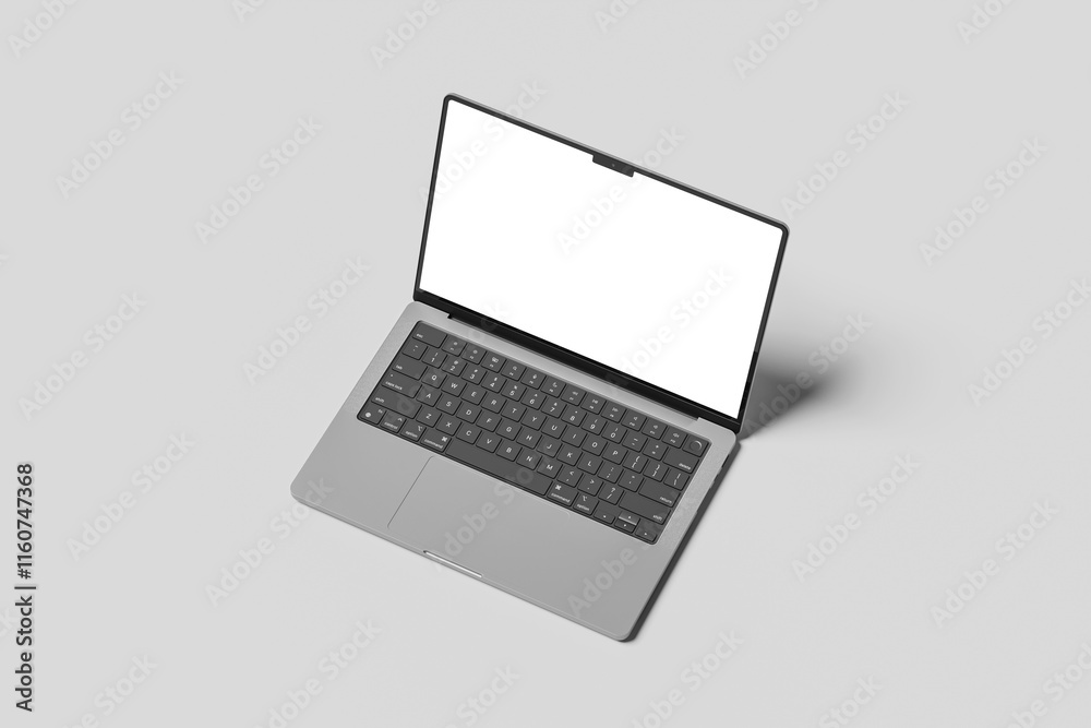 Laptop Mockup on white 3D rendering
Laptop Mockup on white 3D rendering