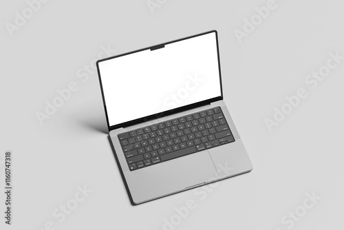 Laptop Mockup on white 3D rendering
