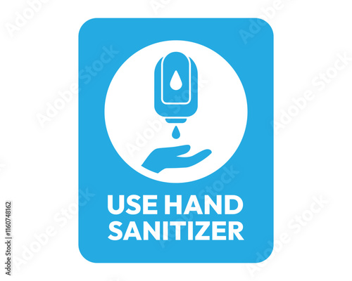 Use Hand Sanitizer Sign, Essential for Hygiene and Infection Control, High-Quality Vector Stock Image