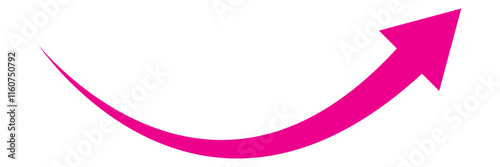 Pink arrow icon on white background. Flat style pink arrow icon for your web site design, logo, app, UI. Arrow indicated the direction symbol. Curved arrow sign.